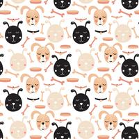 Cute dogs seamless pattern vector