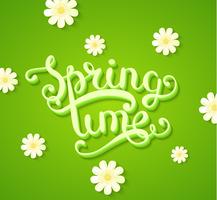 Concepto de tiempo de primavera con flores. vector