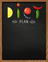 The concept of diet on the chalkboard. vector