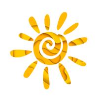 Sol de verano abstracto. Diseño de logo. vector