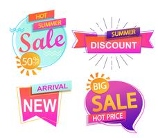 Set of 4 banner elements, sale and discount. vector