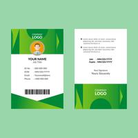 Plantilla de tarjeta de identificación verde vector