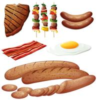 Set of meat products vector