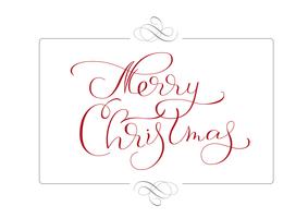 abstract frame and calligraphic text Merry Christmas. Vector illustration EPS10