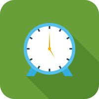 Clock Flat Long Shadow Icon vector