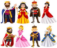 Different characters of king and queen vector