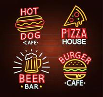 Set of Neon signs.