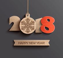 Modern Happy New Year 2018 design. vector