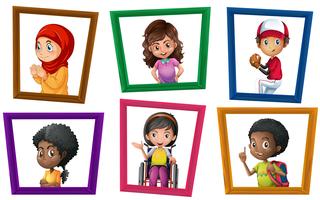 Children and frame vector