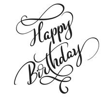 Happy Birthday words isolated on white background. Calligraphy lettering Vector illustration EPS10