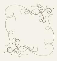 Marco decorativo vintage florecido con espirales de caligrafía de arte para el diseño. Ilustración vectorial eps10 vector
