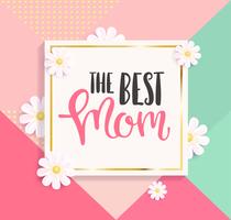 The best mom greeting card. vector