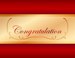 Congratulation card template with red background vector