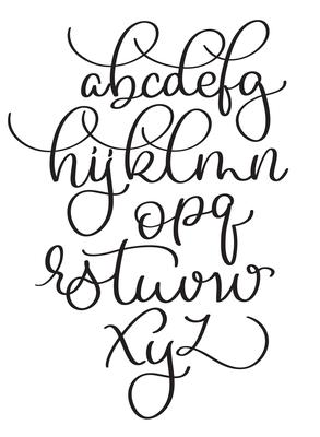 calligraphy alphabet on white background. Hand drawn vintage lettering Vector illustration EPS10