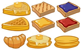Different types of bread for breakfast vector