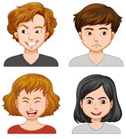 Men and women with different emotions vector