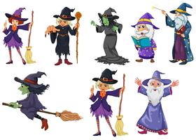 A group of witches vector
