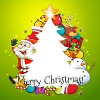 Merry Christmas card with tree and Santa vector