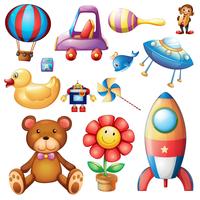 Set of different toys vector