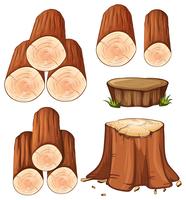 Woods and stump trees vector