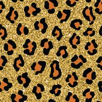 Seamless leopard skin background. Vector animal print with glitter