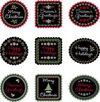 christmas gift labels vector