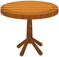 Wooden round table on white background vector