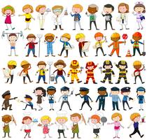 Many characters with different occupations vector