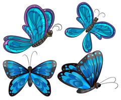 Four butterflies vector