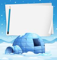 Igloo and papers vector