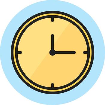 Clock Line Filled Icon vector