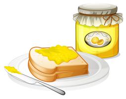 A bread with a sandwich spread vector