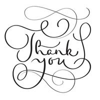 Hand drawn Vector Thank you text on white background. Calligraphy lettering illustration EPS10