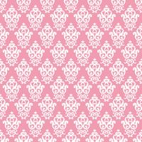 Patrón de damasco sin fisuras. Textura rosa en estilo real rico vintage vector