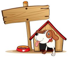 A signage beside a doghouse vector