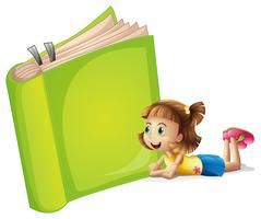 Una niña y un libro vector