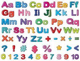 Alphabets and numbers vector