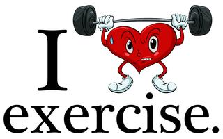 I love exercise vector