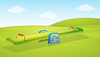 A seesaw playground background vector