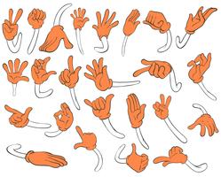 Set of orange hands vector