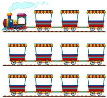 Train and many carts on track vector