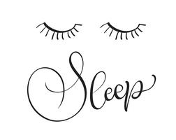 sleep text on white background. Calligraphy lettering Vector illustration EPS10