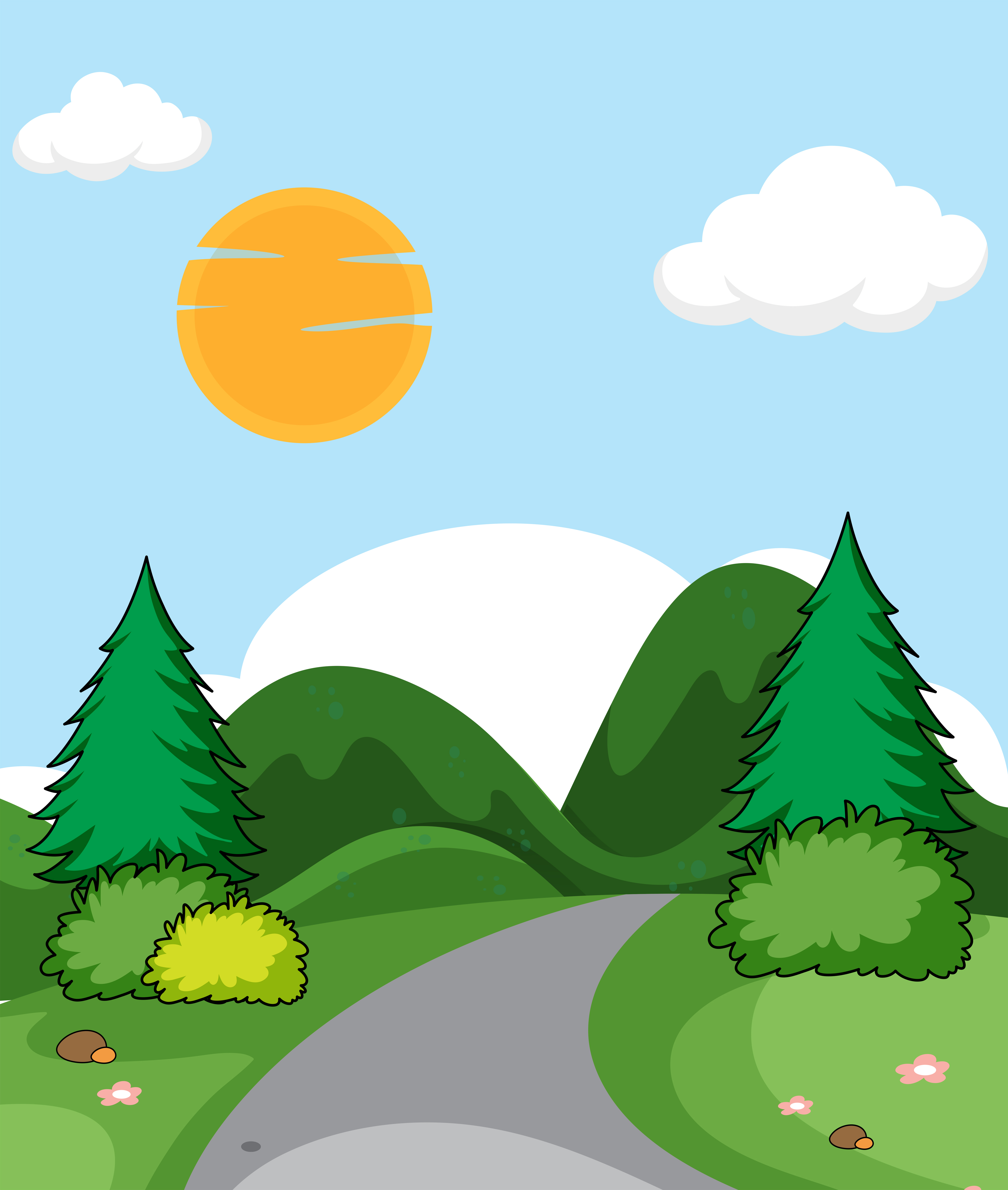 Een Vlak Natuurlandschap Download Free Vectors Vector Bestanden Ontwerpen Templates