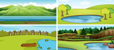 Set of nature background vector