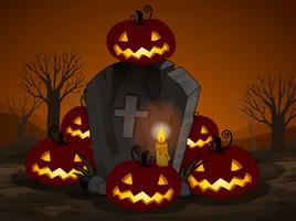 A Halloween Night at The Graveyard vector