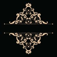 Divider or frame in calligraphic retro style isolated on black background. vector