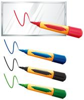 Cuatro colores de marcador sobre fondo blanco vector