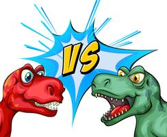 Two T-Rex fighting each other vector