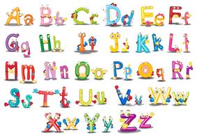 Alphabet Letters Cartoon Vector Art, Icons, and Graphics for Free Download