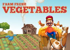 Farm fresh vegetables theme vector